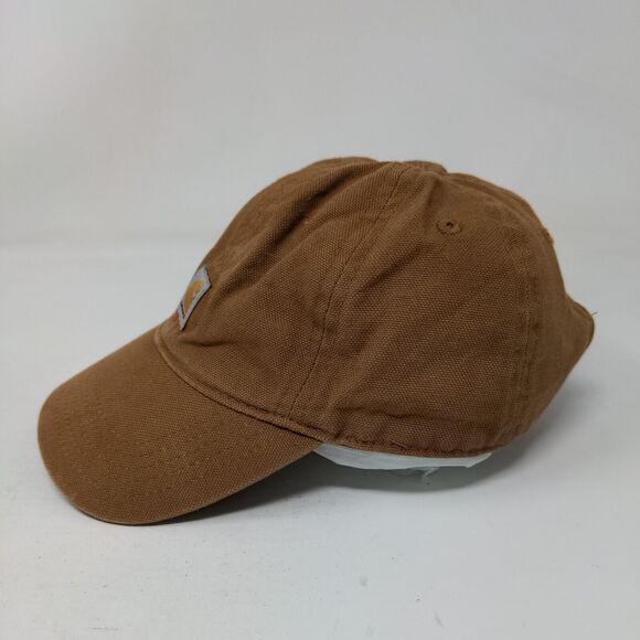 Carhartt Infant Stretch Strapback Hat Brown Solid Logo Patch 6 Panel - Picture 3 of 7